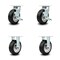 Service Caster 6 Inch Rubber on Aluminum Caster Set with 2 Brakes/Swivel Lock 2 Rigid SCC SCC-30CS620-RAB-TLB-BSL-2-R-2 - alternate 1